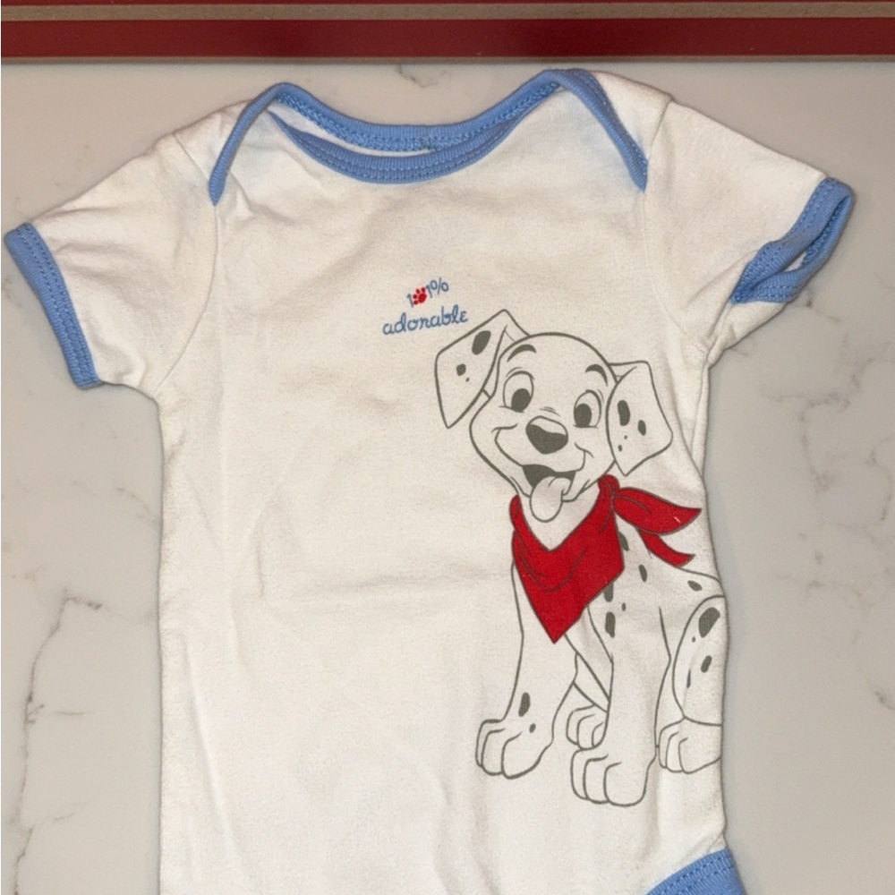 Disney White Onesie with Blue Trim